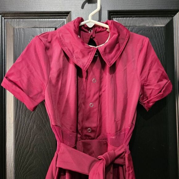 Weissman NWOT child medium dance costume maroon lyrical dress contemporary solo - Picture 2 of 8